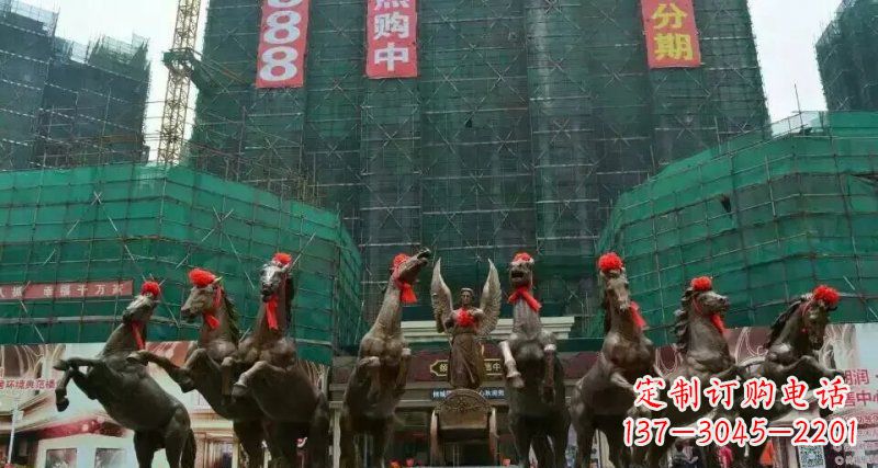 广州阿波罗浪漫马群铜雕