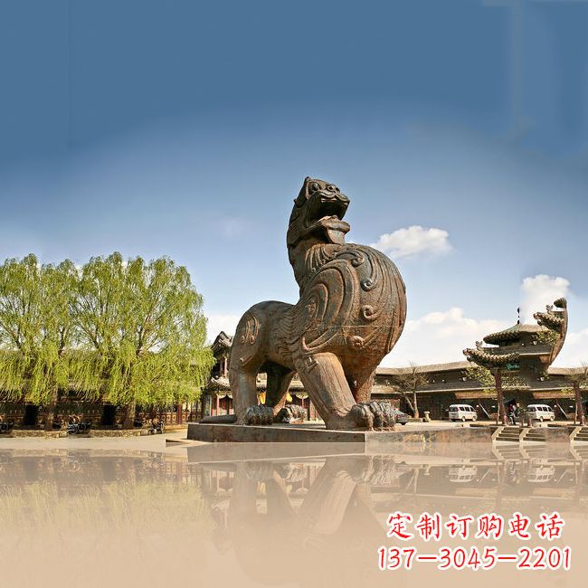 广州铜雕狴犴雕塑-景区园林广场神兽景观摆件