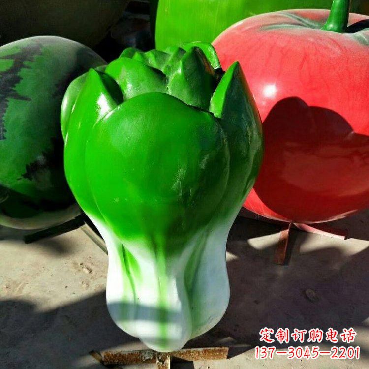 广州新鲜收获白菜雕塑把握幸福