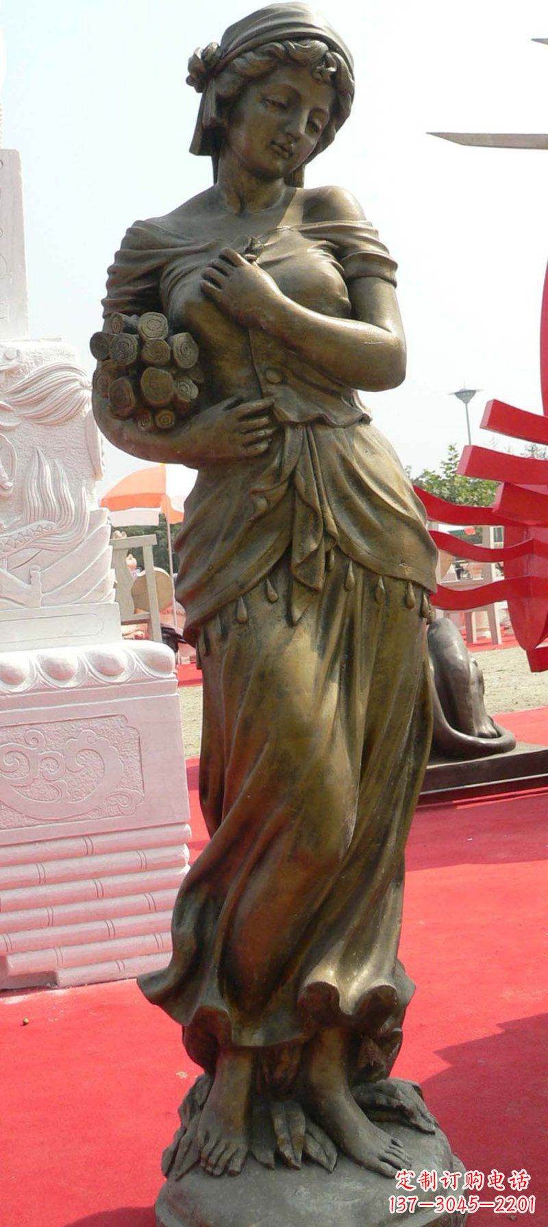 广州少女梦想铜雕