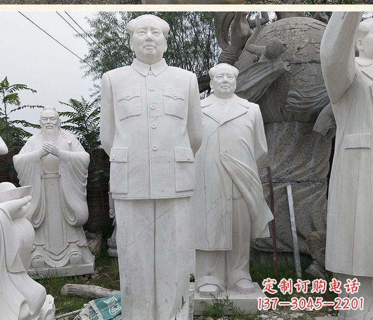 广州背手的毛主席汉白玉伟人石雕