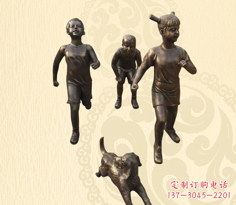 广州“活力四射儿童铜雕”