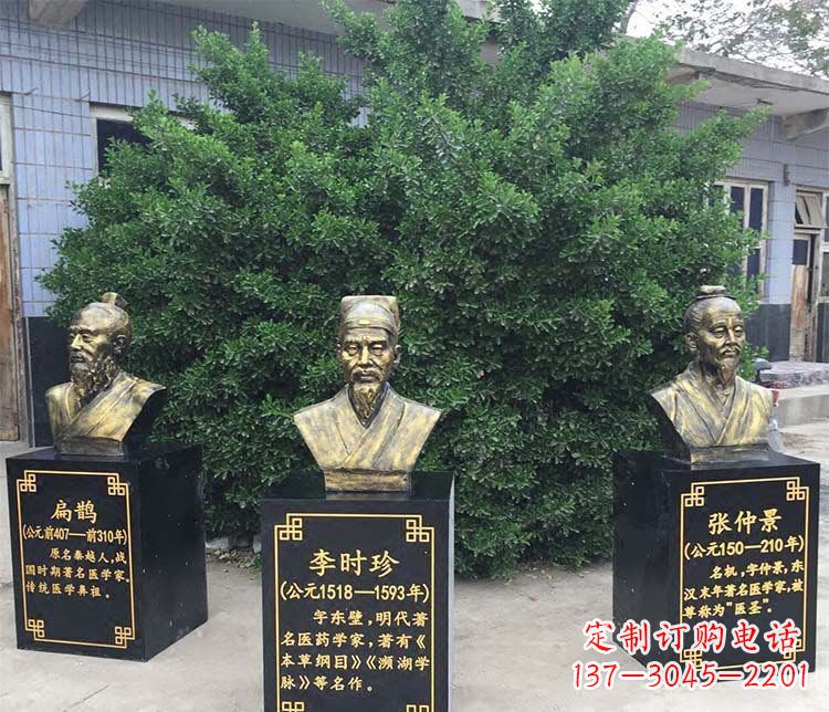 广州扁鹊李时珍张仲景胸像古代人物铜雕
