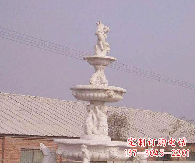 广州别墅景观天使喷泉石雕 (2)