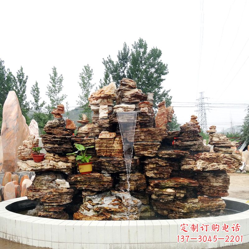 广州别墅奇石鱼池假山