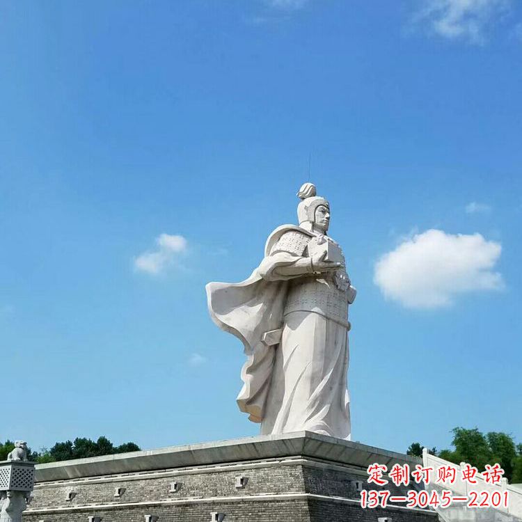 广州兵仙韩信汉白玉石雕-景区古代著名将领军事家雕像