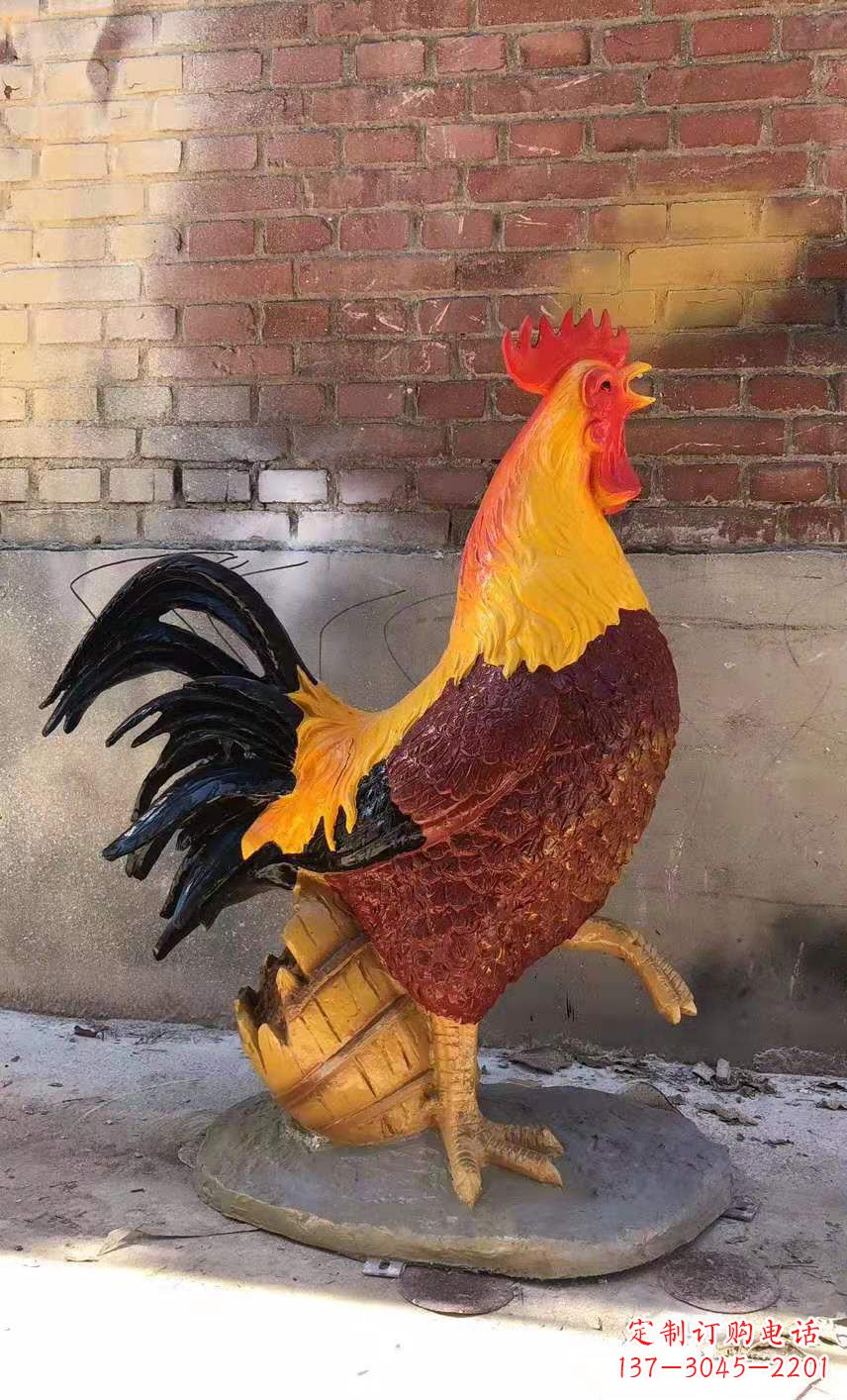 广州玻璃钢公鸡雕塑