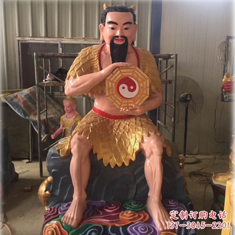 广州玻璃钢彩绘青帝太昊伏羲神像