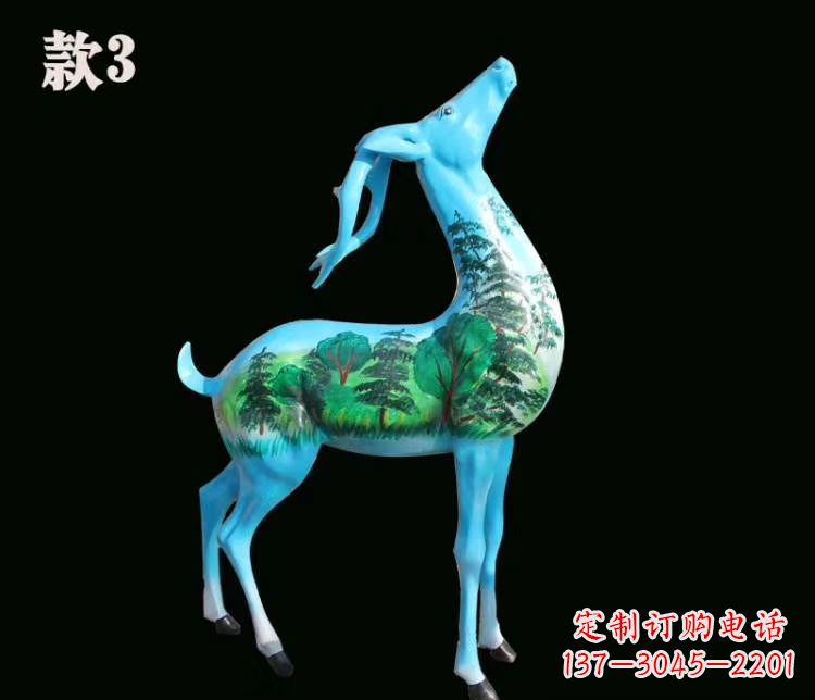 广州玻璃钢彩绘艺术小鹿雕塑精美的艺术品