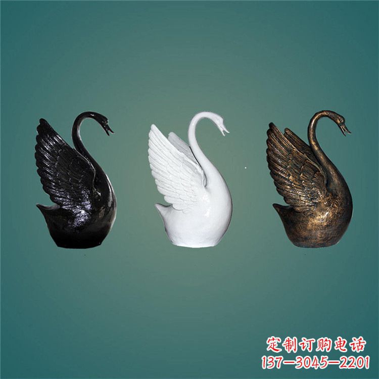 广州玻璃钢制天鹅雕塑,点缀水景水池