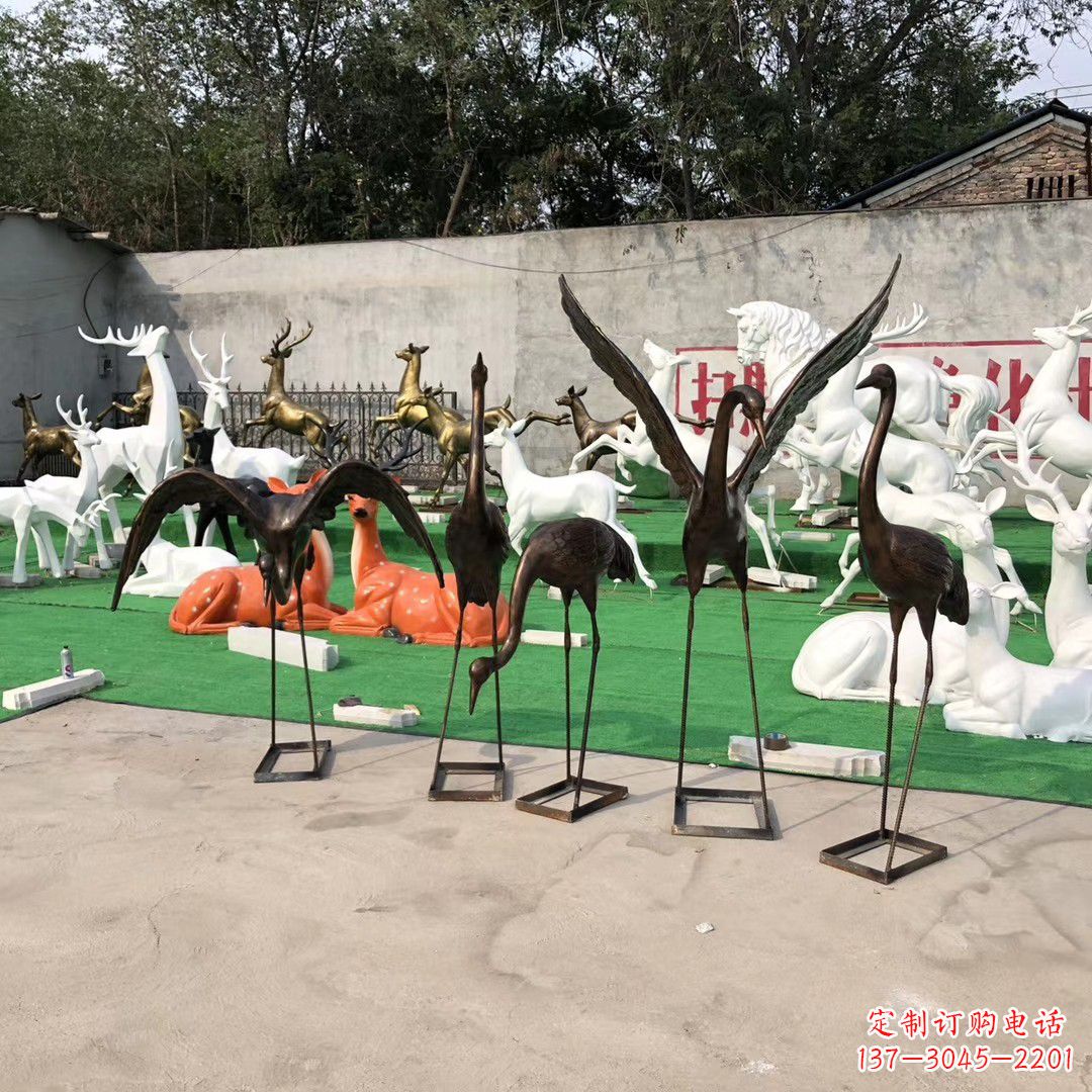 广州仙鹤玻璃钢雕塑精致美丽的艺术品