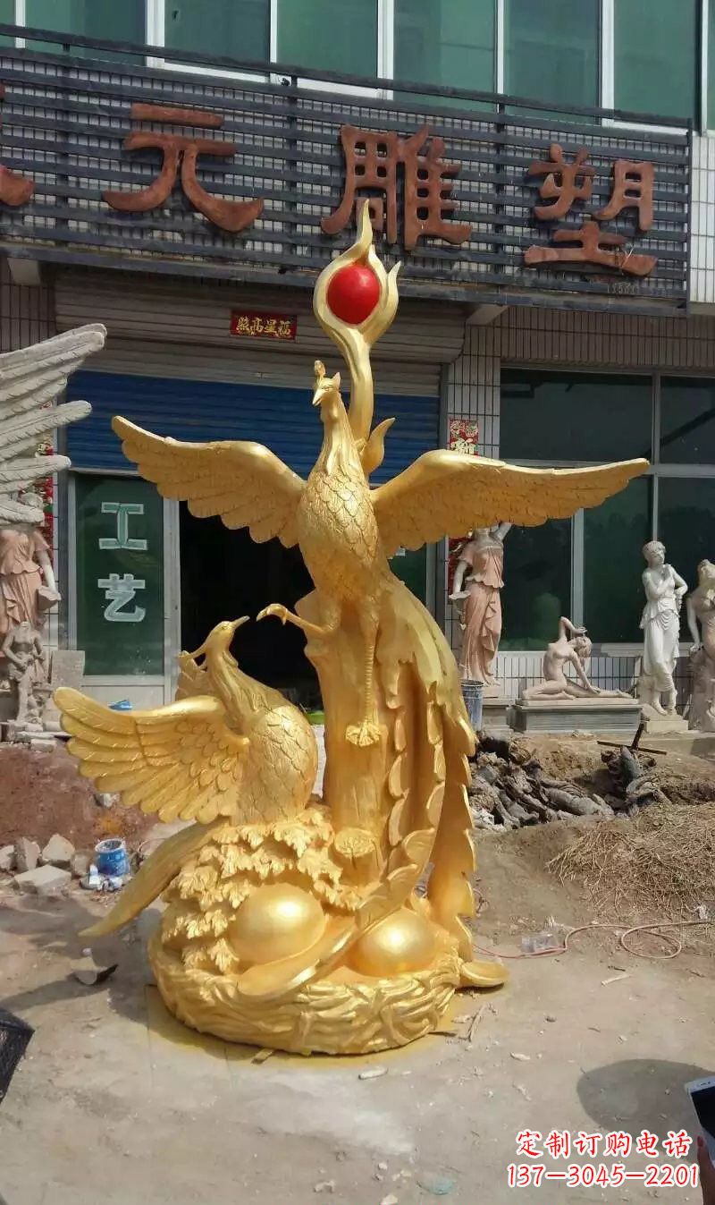 广州玻璃钢雕刻的凤凰之美