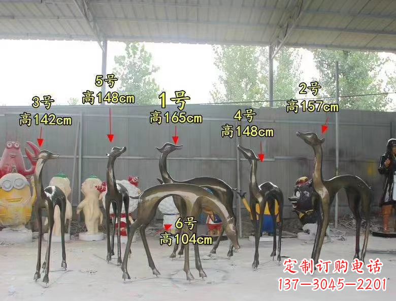 广州玻璃钢仿铜小鹿雕塑精美绝伦