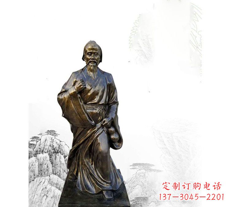 广州玻璃钢仿铜华佗雕塑