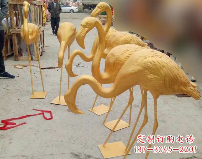 广州火烈鸟雕塑仿铜雕塑的精美杰作