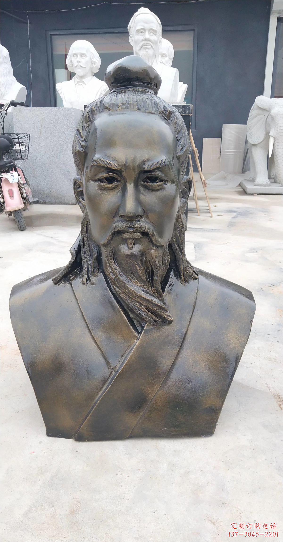 广州玻璃钢鲁班头像雕塑传承传统雕刻技艺