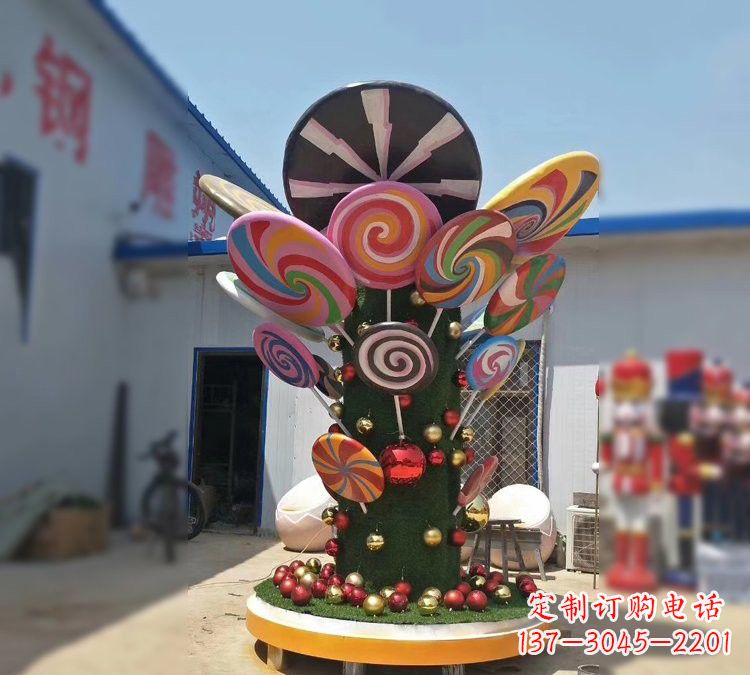 广州玻璃钢制作的棒棒糖雕塑