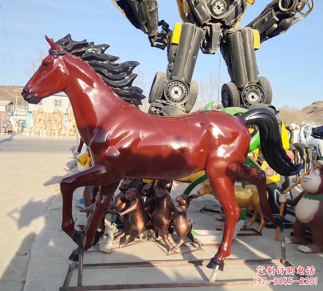 广州玻璃钢奔马雕塑