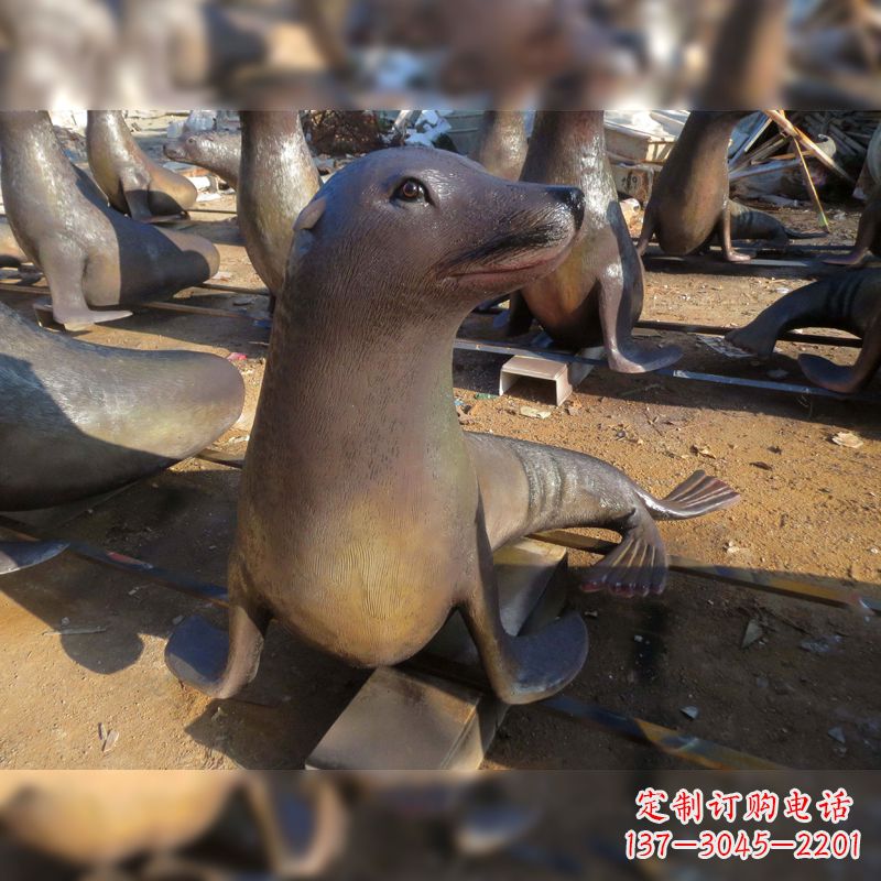 广州玻璃钢海豹雕塑——精美的艺术品
