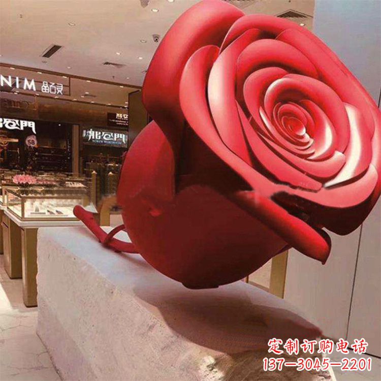 广州玻璃钢玫瑰花雕塑