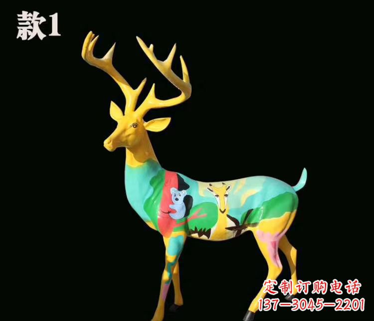 广州玻璃钢仿真梅花鹿雕塑