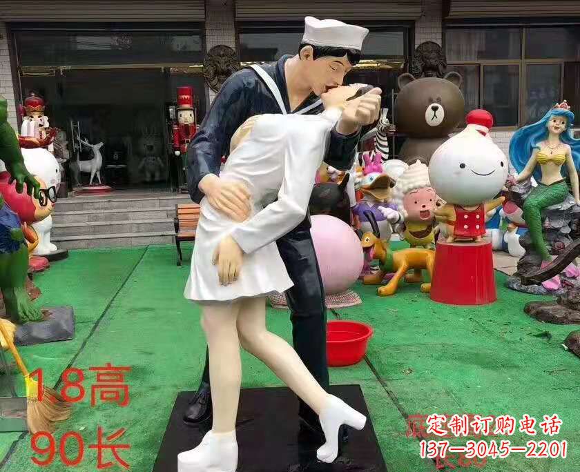 广州玻璃钢情侣雕塑——浪漫婚庆景观