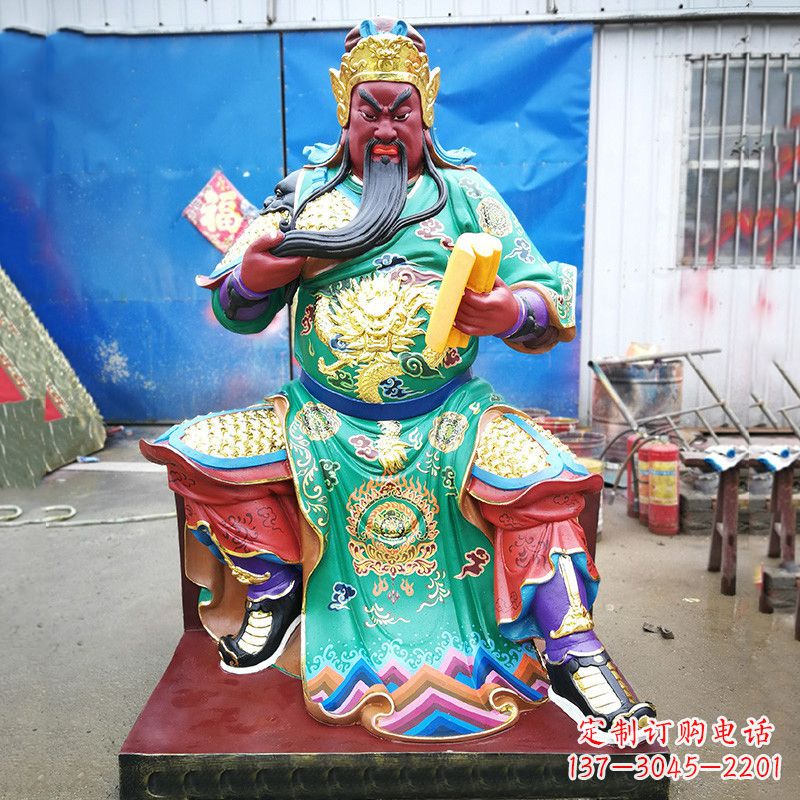 广州关圣雕塑玻璃钢彩绘之美