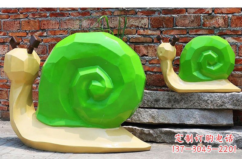 广州玻璃钢几何蜗牛雕塑