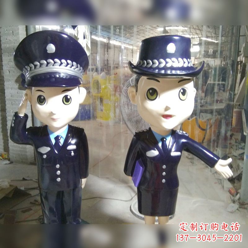 广州玻璃钢警察雕塑表达警队宗旨