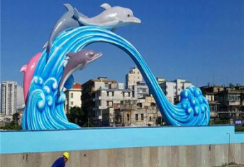广州玻璃钢大型海豚雕塑游泳馆游乐场的精彩缤纷