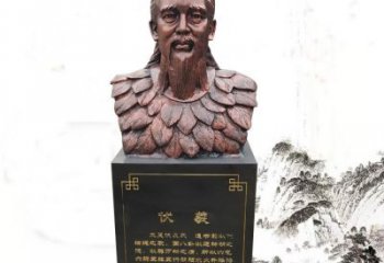 广州玻璃钢制作的伏羲胸像