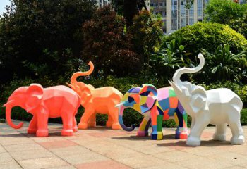 广州金色大象雕塑活跃的商场游乐场