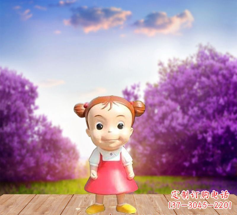 广州精美玻璃钢卡通小女孩雕塑