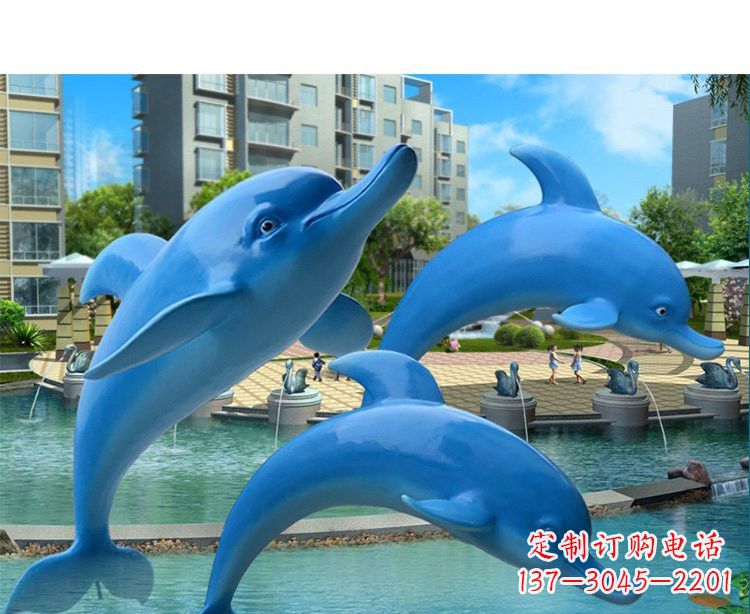 广州玻璃钢海豚雕塑灵动而美丽