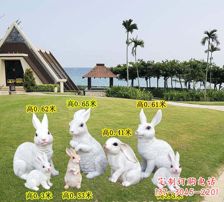 广州玻璃钢兔子雕塑精致的艺术之作