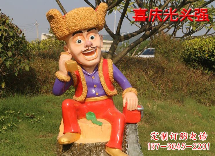 广州熊雕塑——玻璃钢熊大熊二光头强