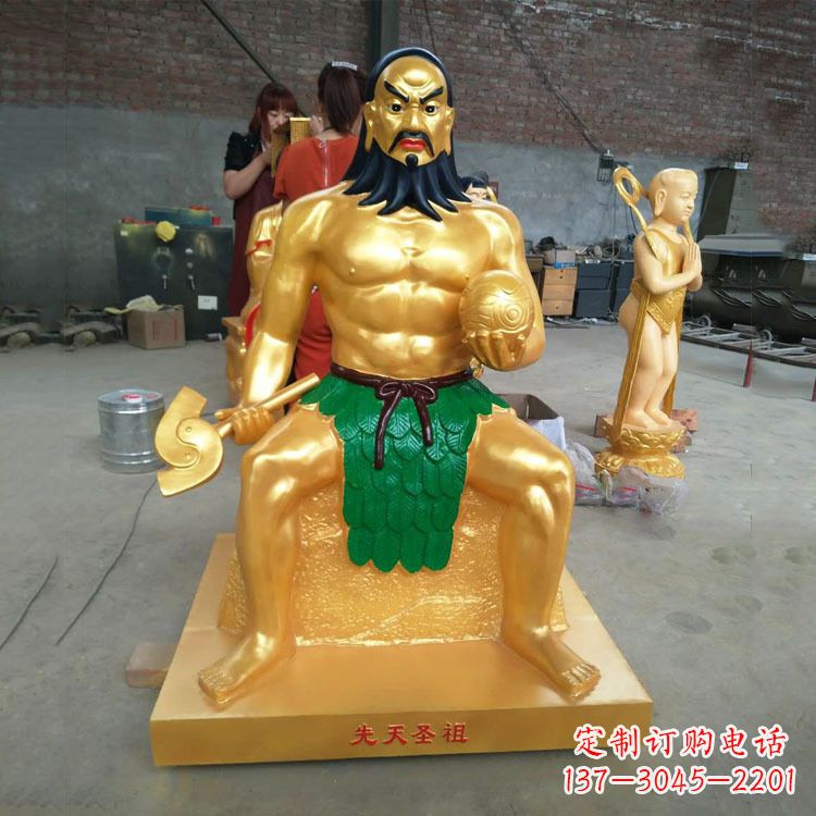 广州炎帝雕塑玻璃钢彩绘的神话传说