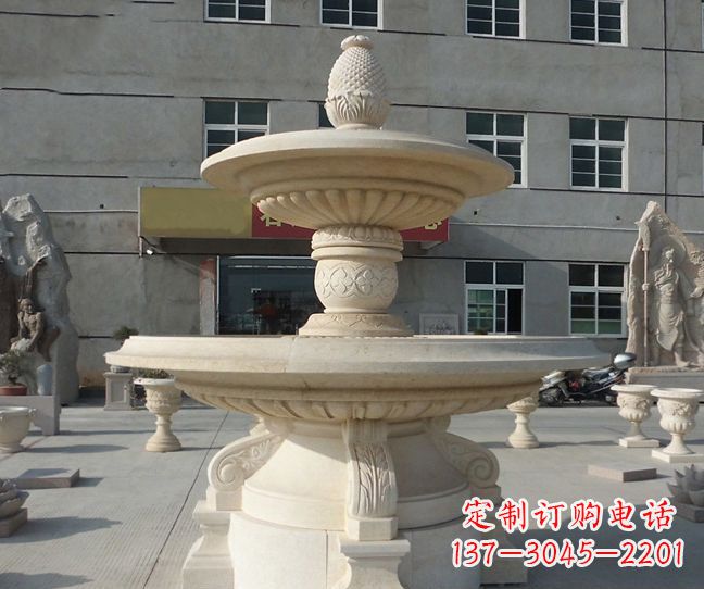 广州菠萝式喷泉小区景观石雕