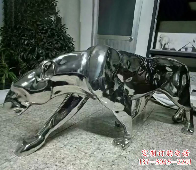 广州精美绝伦的不锈钢豹子雕塑