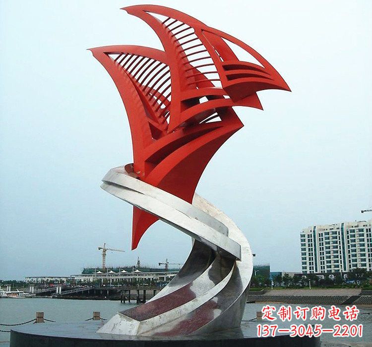 广州不锈钢彩色帆船雕塑