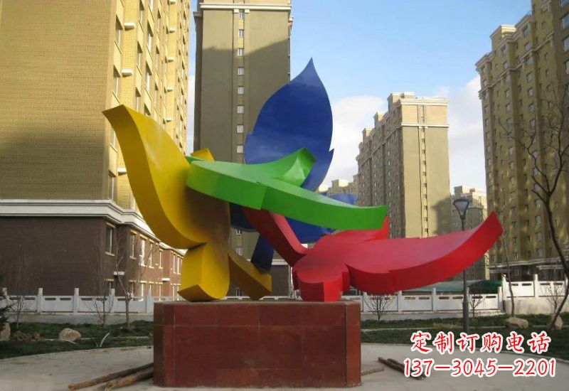 广州不锈钢彩色树叶雕塑