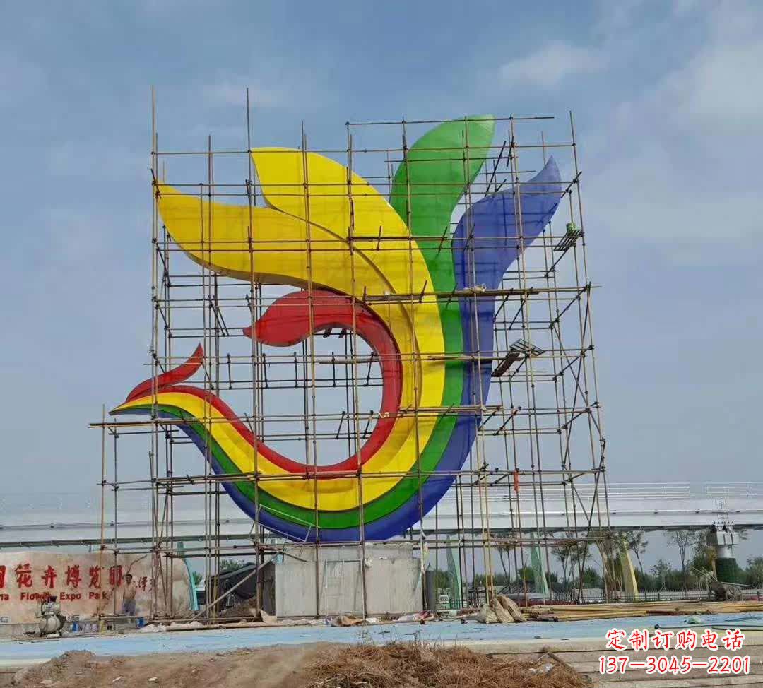 广州不锈钢彩色凤凰雕塑传承文化,融合美感