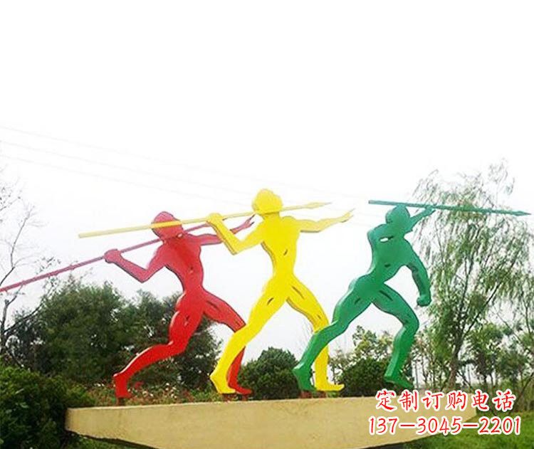 广州不锈钢彩色标枪雕塑精美而富有意义