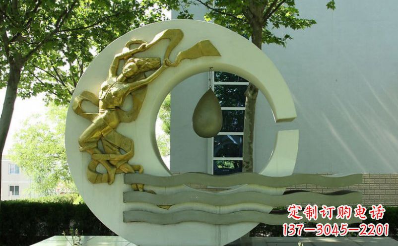 广州不锈钢嫦娥奔月景观雕塑