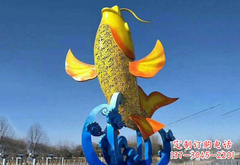 广州不锈钢鲤鱼雕塑——城市的一道风景线