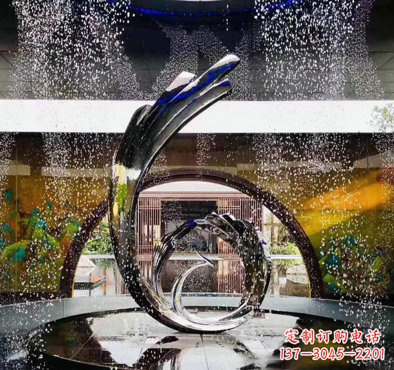 广州不锈钢城市景观喷泉雕塑美丽而又充满力量
