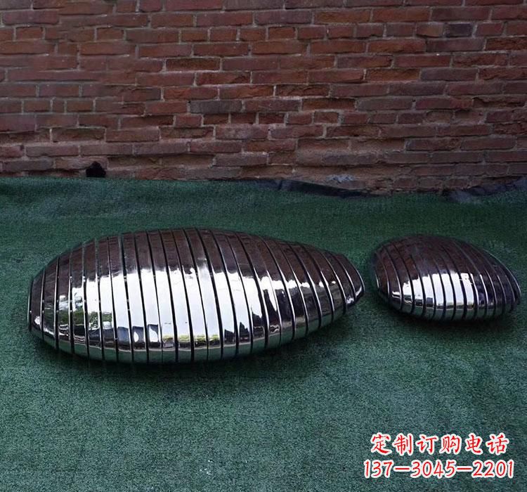 广州不锈钢城市镜面鹅卵石雕塑