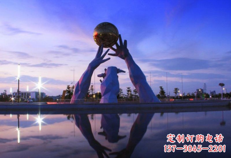 广州不锈钢城市手托地球雕塑