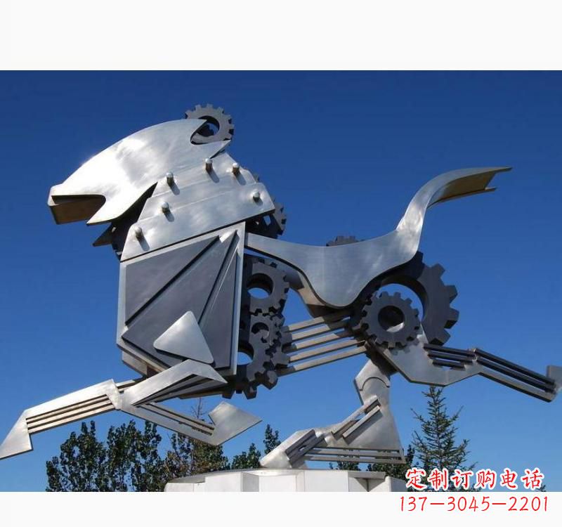 广州不锈钢齿轮飞马雕塑精致细腻的艺术品