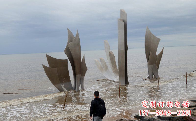 广州不锈钢船帆海边景观雕塑